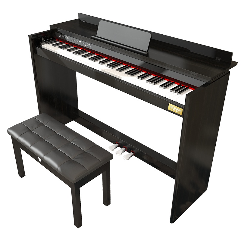 MOSEN莫森智能电钢琴MS-103系列 88键配重初学家用练习电子钢琴 主机+原装琴架+三踏板+琴凳礼包