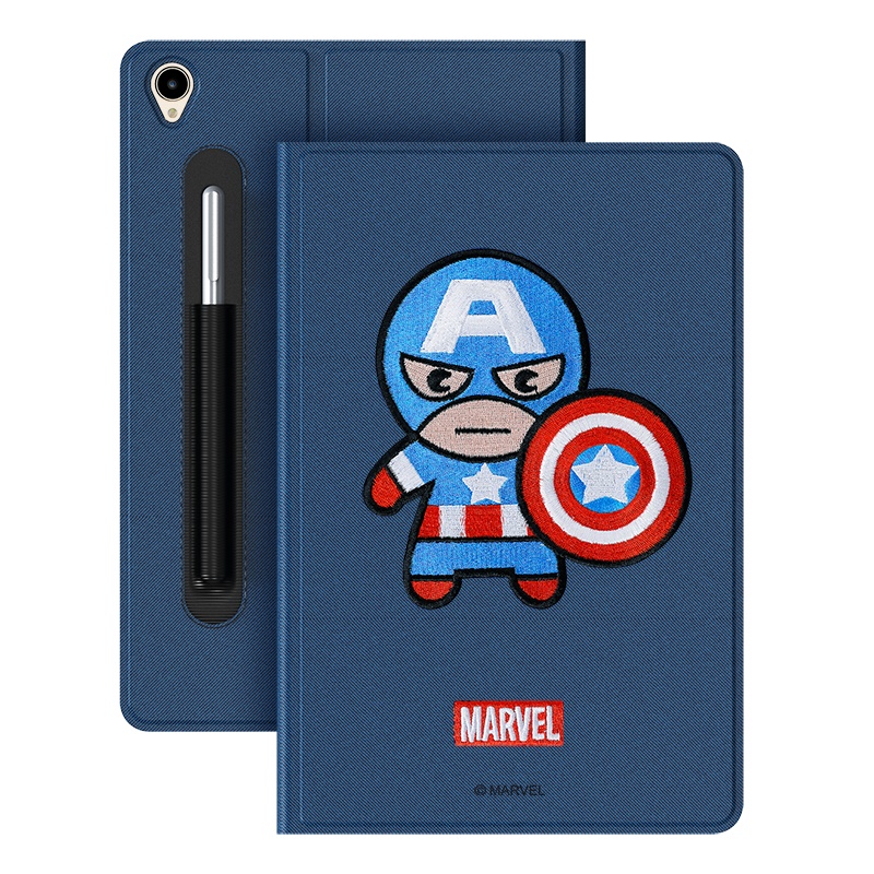 ESCASE 华为M6平板保护套10.8英寸保护壳2019年新款 硅胶软边全包防摔刺绣工艺 漫威正版美国队长