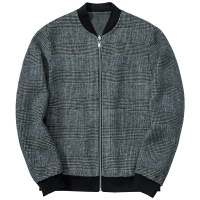 千纸鹤男装秋季休闲夹克2019新款时尚棒球领双面羊毛外套男30266