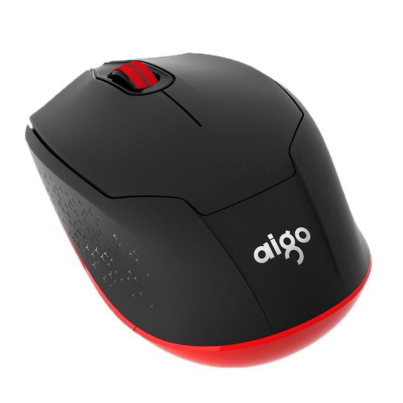 爱国者(aigo) 2.4G无线鼠标 办公鼠标 安静鼠标 右手鼠标 超薄便携笔记本IPAD通用 简约时尚M33 红黑色