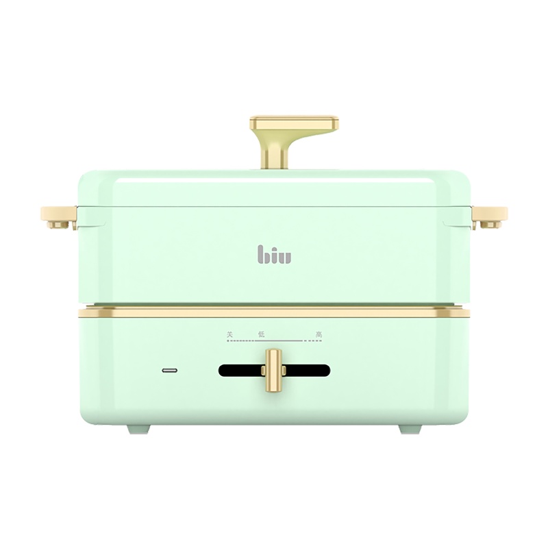 苏宁小biu多功能料理锅0.8L家用烤肉煎煮炸炒焖网红一体锅简约电火锅烧烤炉电煮锅BCP-M081A