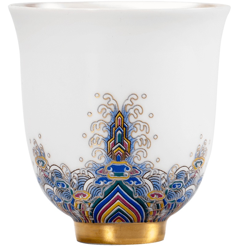 領藝 皇家御品珐琅彩陶瓷茶杯主人杯单杯大品茗杯白瓷茶盏功夫茶具