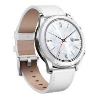 华为/HUAWEI 智能手表 WATCH GT 雅致款 云母白真皮表带 (1周续航+户外运动手表+实时心率+NFC支付)