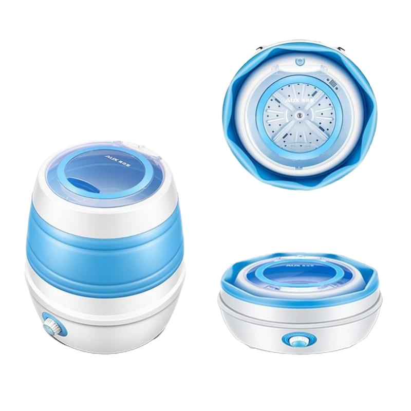 2.6kg蓝色折叠半自动+脱水篮 半全自动迷你洗衣机小型家用洗鞋机折叠便携洗衣机2.6公斤