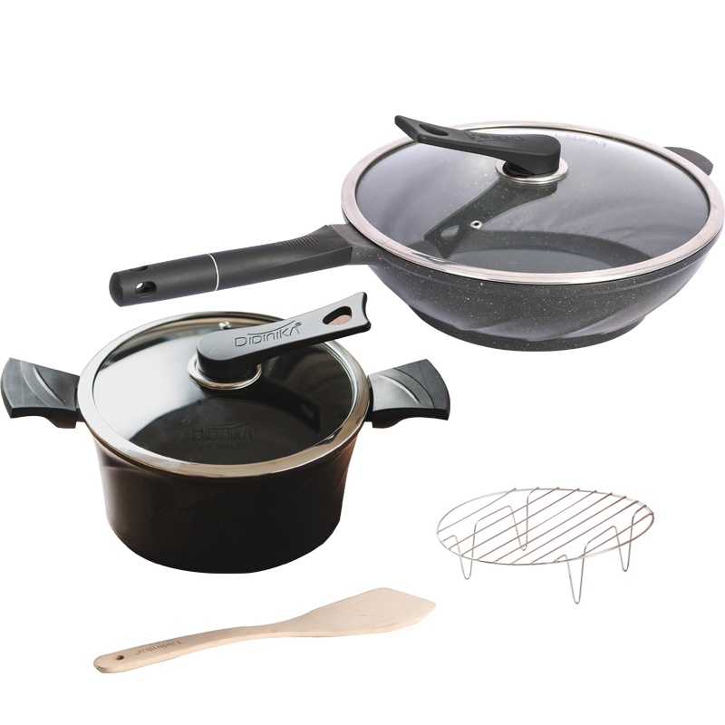 迪迪尼卡(Didinika)32炒锅麦饭石不粘锅家用无烟平底锅24汤锅家用小炖锅套装