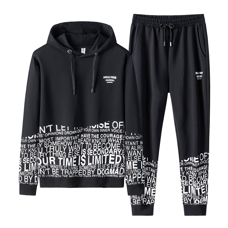 庄吉2019年卫衣男士连帽韩版潮流秋季一套搭配帅气外套学生潮流运动休闲外套