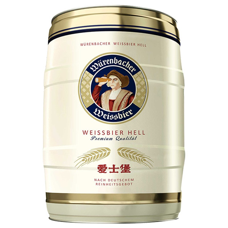 爱仕堡(aisburg)小麦啤酒5L桶德国进口