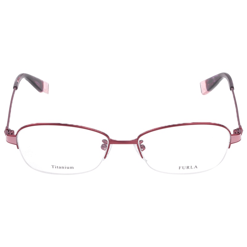 FURLA芙拉金色小框半框眼镜架女士红色钛眼镜架女超轻时尚_1