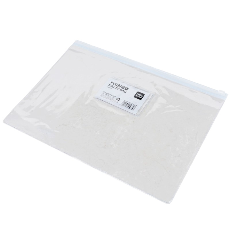 得力(deli)5674透明塑料档案资料袋按扣袋12只/包 A4