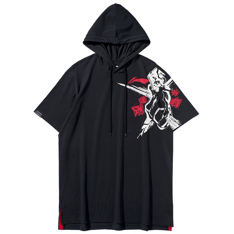 李宁(LI-NING)连帽运动T恤精武系列潮男休闲时尚男上衣AAEP065