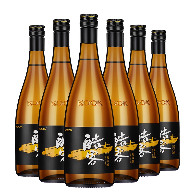 酷客KOOK葡米酿混酿 黄酒 微醺黄酒半干型12.8度 750mL*6瓶整箱装