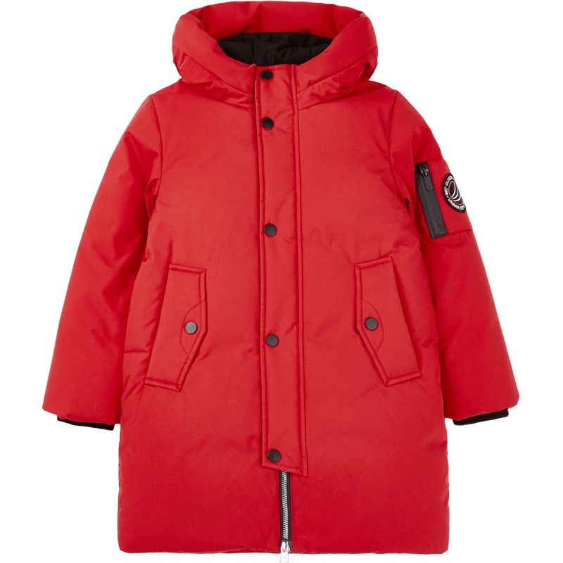 波司登童装2018儿童保暖外套连帽撞色男女童无缝羽绒服