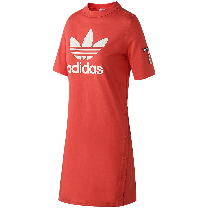 adidas阿迪达斯三叶草女运动休闲连衣裙DH4667 30 DH4667影迹浅猩红S18