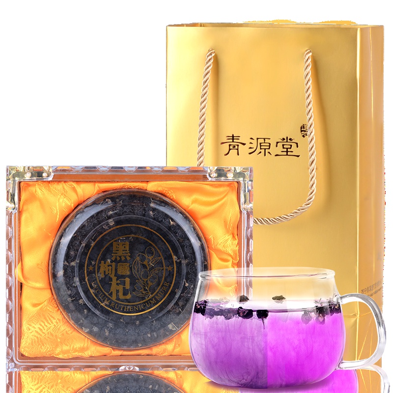 青源堂牌 黑枸杞 青海柴达木诺木洪黑枸杞子大果 100g礼盒装