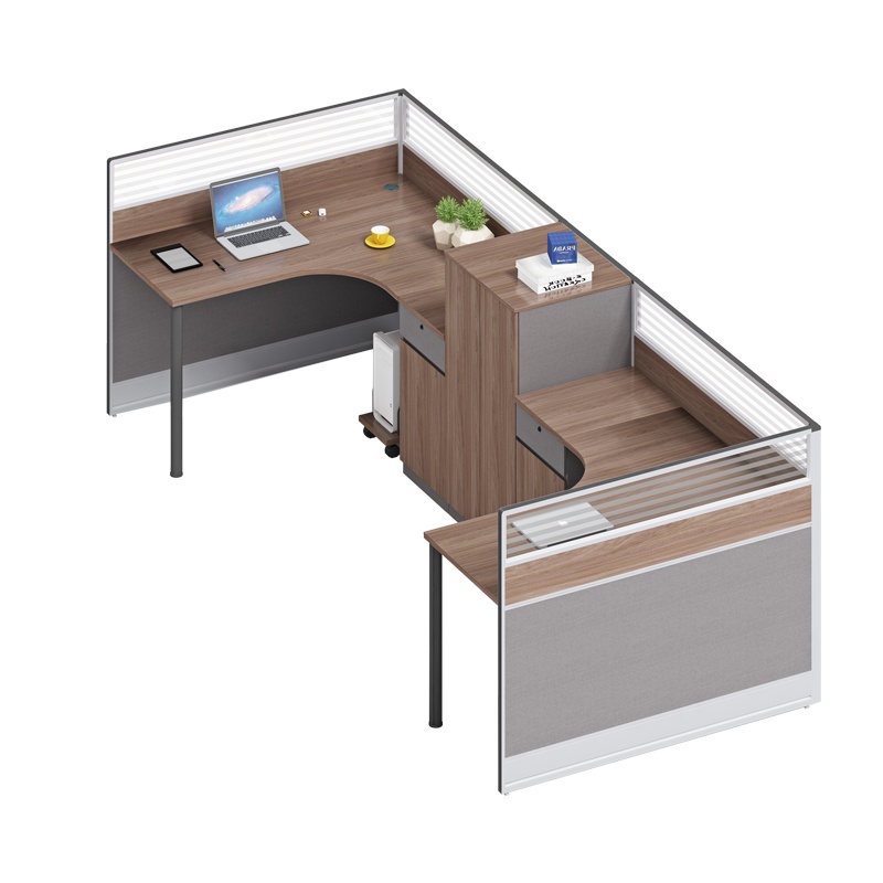 科朔 办公桌职员桌 员工桌 板式屏风桌 带小柜 两人位 KS-06L3021