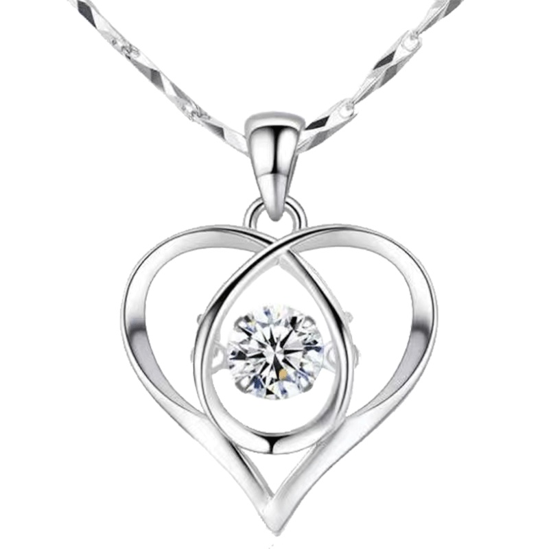 帛兰梓韵 S999纯银项链女生锁骨链饰品韩版简约时尚灵动跳动的心形吊坠送女友