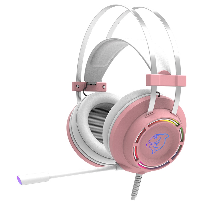 斗鱼(DOUYU.COM)DHG160游戏耳机 虚拟7.1声道 头戴式耳机 电竞耳机游戏耳麦吃鸡耳机USB游戏耳麦粉色