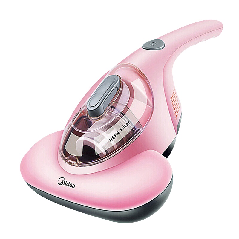 美的(Midea) 除螨仪B1 粉色手持有线 大吸力高频拍打 低噪热风除湿 紫外线床上家用吸尘器
