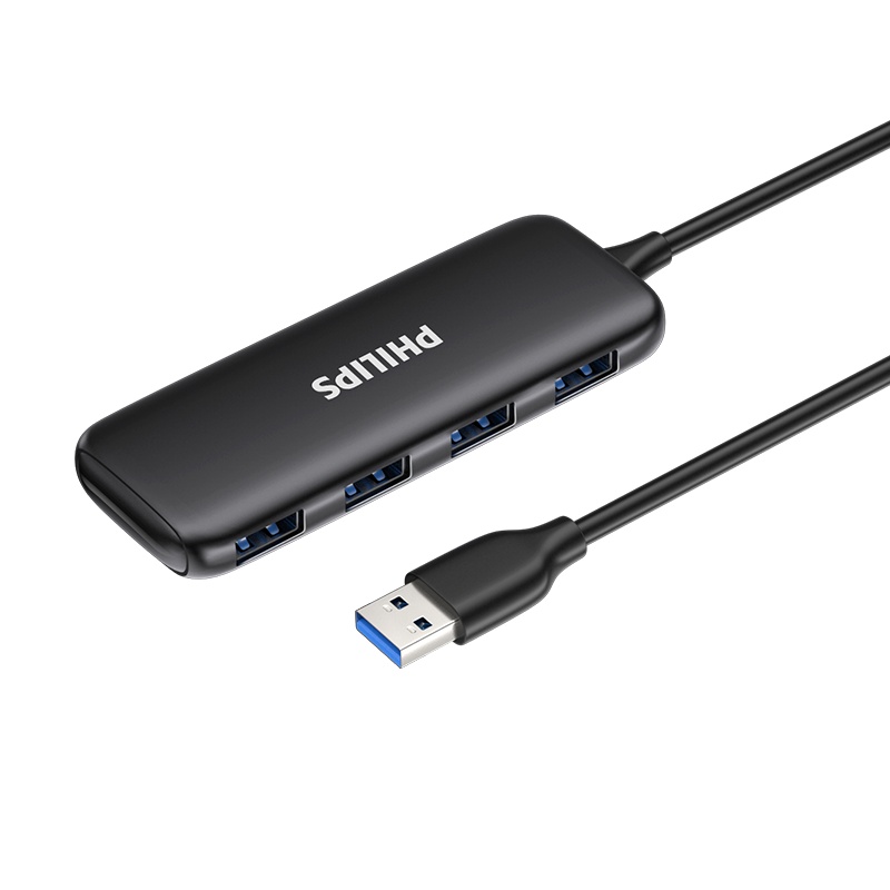 飞利浦usb3.0扩展分线器笔记本电脑高速一拖四拓展坞U盘接口usd转换器huSWR1603B0P5-0.5米