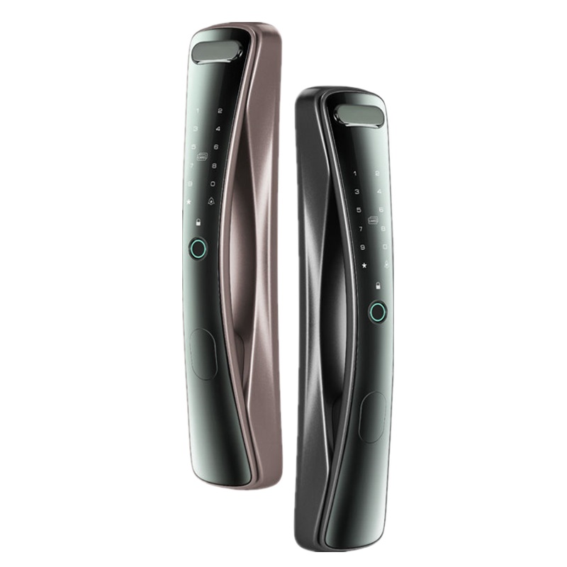 全国上门安装 全自动智能锁密码锁指纹锁防盗门家用联网猫眼监控通用型防盗门锁 咖啡金 猫眼版