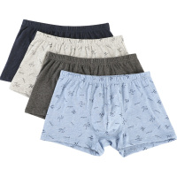 红豆居家(Hodohome) 男士纯棉四色平角内裤组合男式舒适平角内裤四条组合装