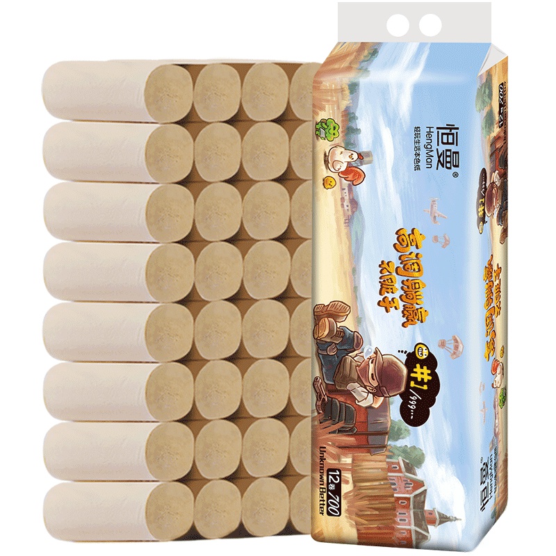 恒曼竹纤维本色纸 4层700克1提无芯卷纸 竹纤维卫生纸巾