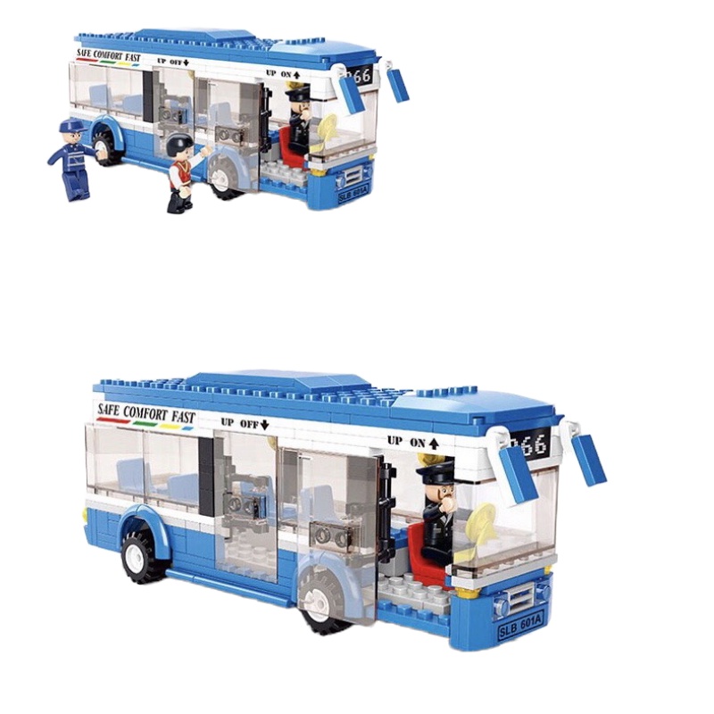 城市公交汽车伦敦双层观光巴士校车拼插积木模型大巴车兼容乐高 0330单层巴士235粒