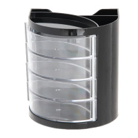 得力简约金属方形笔筒 时尚办公桌面收纳盒 黑色8931