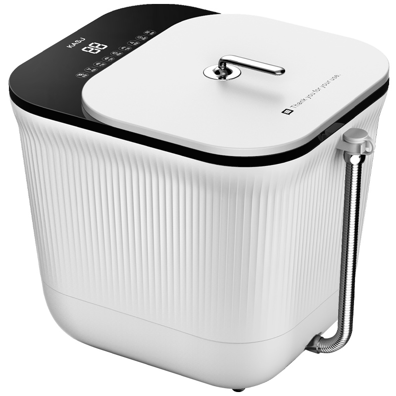 德国KASJ(凯诗捷)1612足浴盆泡脚桶智能家用全自动按摩洗脚盆电动恒温加热足浴器高深桶洗脚桶冲浪加热足疗机 摩卡白