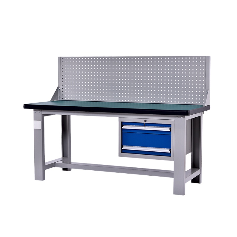 企购优品重型工作台实验室操作台静电钳工桌打包台吊二抽单挂板2100*750 MH1021