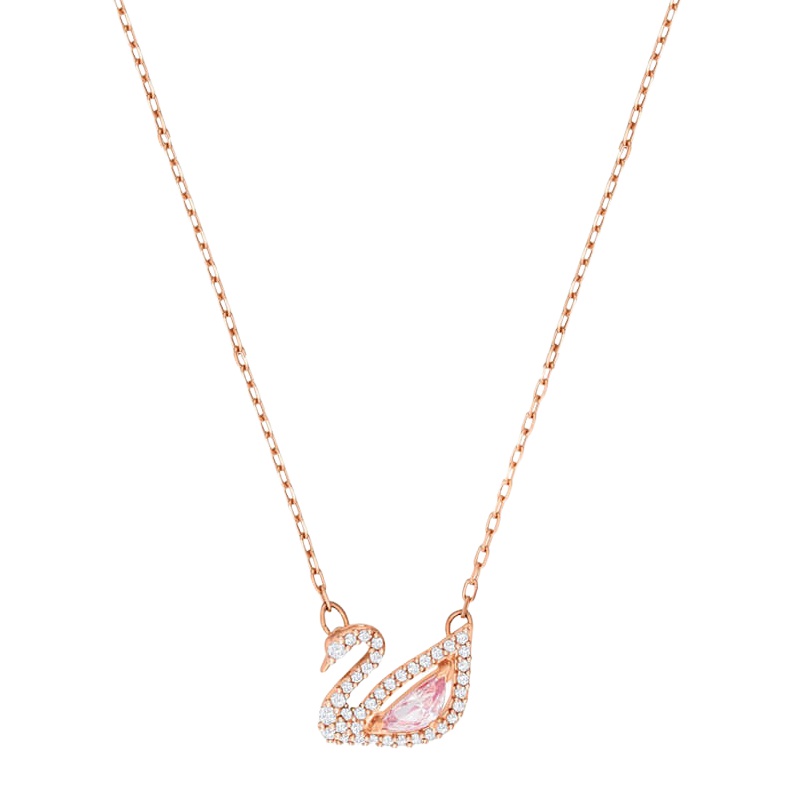 SWAROVSKI施华洛世奇 胭脂粉色浪漫天鹅水晶项链人造水晶 送恋人 女士 5469989