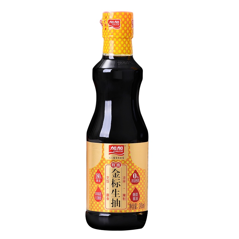 加加 特级金标生抽245ml 酿造酱油 炒菜火锅调味品