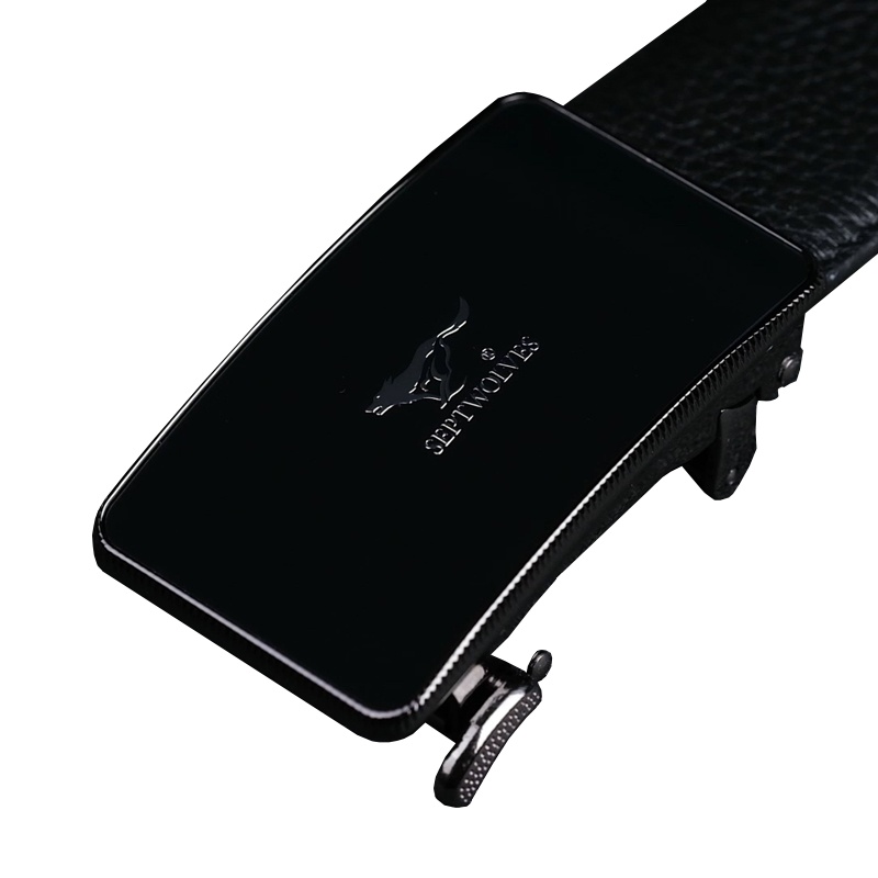 七匹狼(SEPTWOLVES) 男士皮带 真皮商务休闲系列 头层牛皮自动扣腰带 内穿式