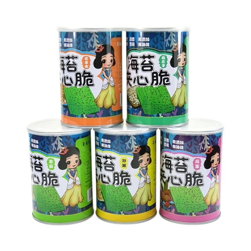 [5罐]赐生缘夹心海苔 休闲零食海苔肉松夹心脆海苔卷即食40g*5