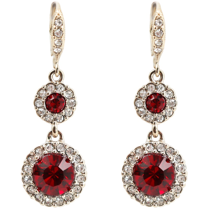 Givenchy 纪梵希 花蕾系列 水晶双吊式耳环耳坠 红色