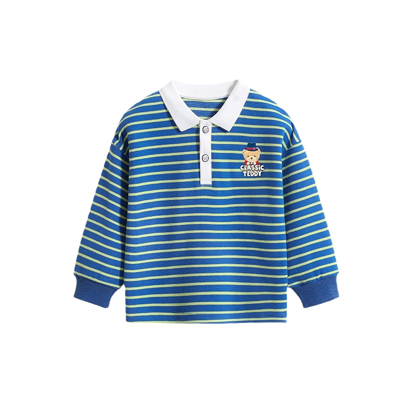 精典泰迪儿童T恤男童长袖上衣宝宝polo领衣服