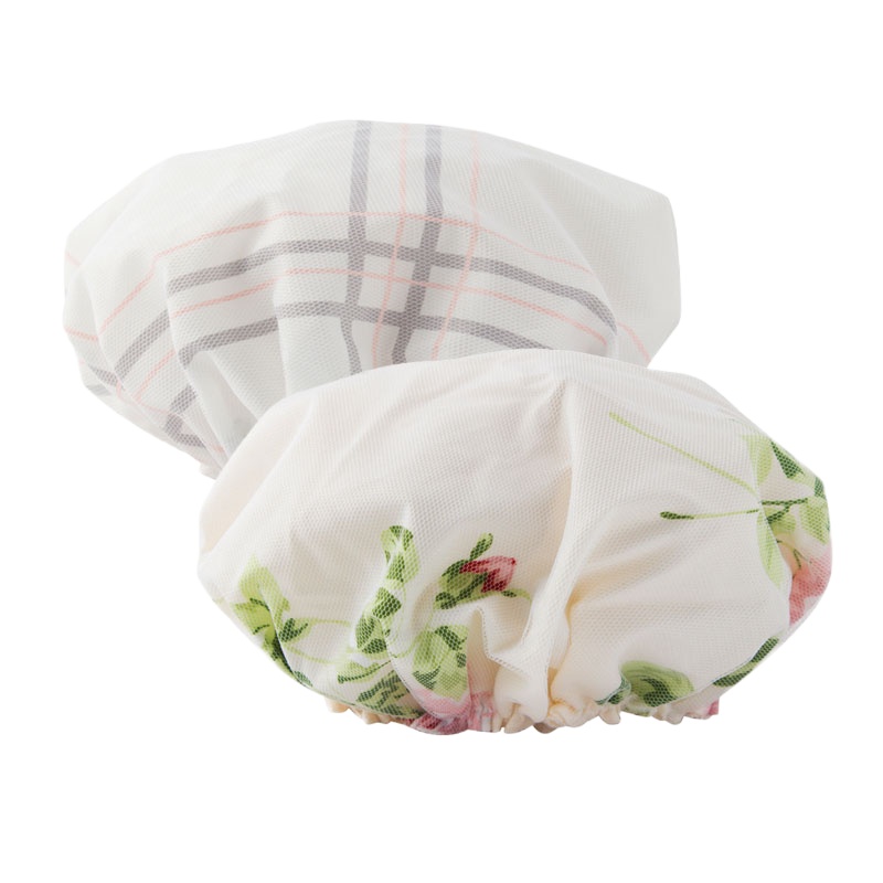 浴帽厨房清洁沐浴女性防水防油烟防灰尘土帽子头套女人 三维工匠 玫瑰粉+英格兰白