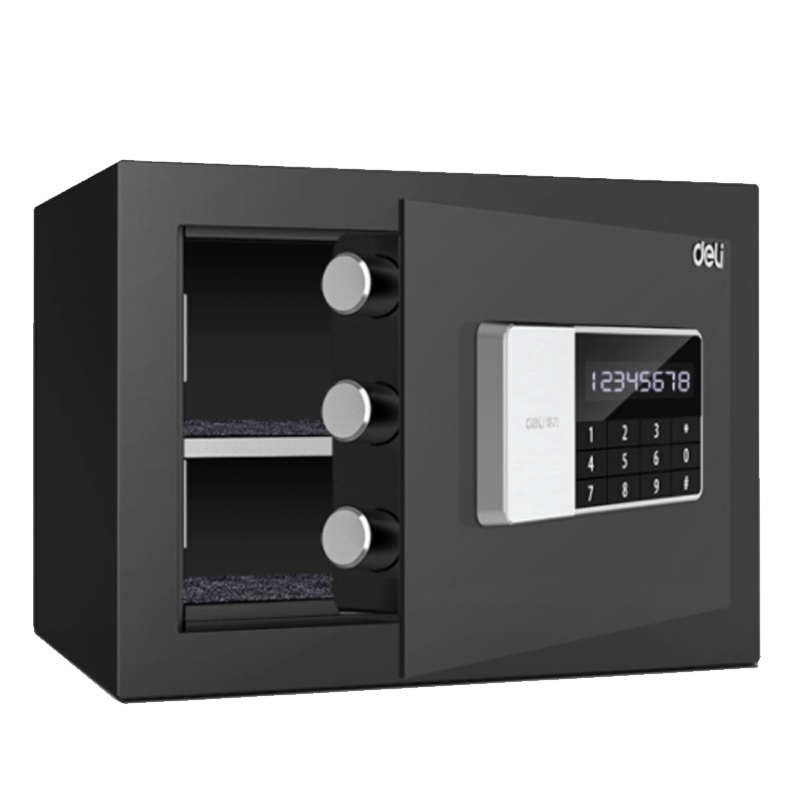 得力 92619 保险柜 高25cm办公电子密码双保险保管箱