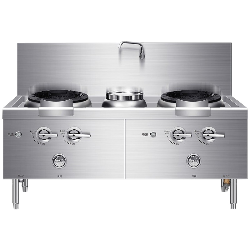 德玛仕(DEMASHI)商用电磁炉 大锅灶猛火灶单位学校食堂 R5 广式膛砖(工程款 双头单尾1.8米长)