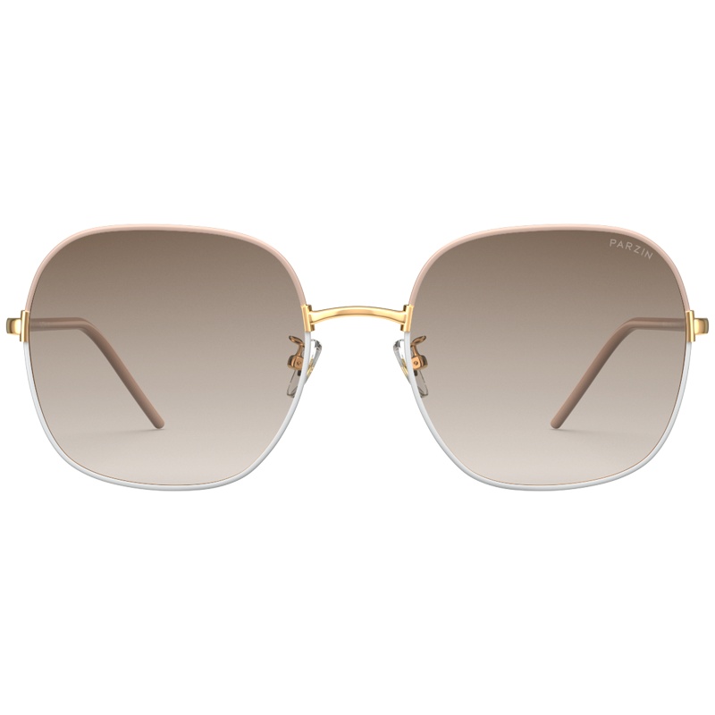帕森（PARZIN）偏光太阳镜男女 宋祖儿明星同款方圆框白茶色开车驾驶墨镜2021新品 8301
