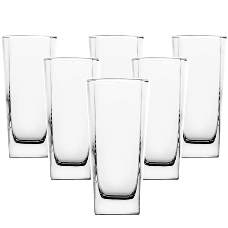 青苹果玻璃水杯茶杯创意厚底果汁杯耐热茶饮杯330ml6只装ES5103