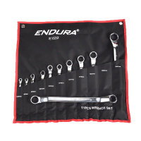 力易得(ENDURA)11件套全抛光双梅扳手 双头梅花扳手组套 E1532