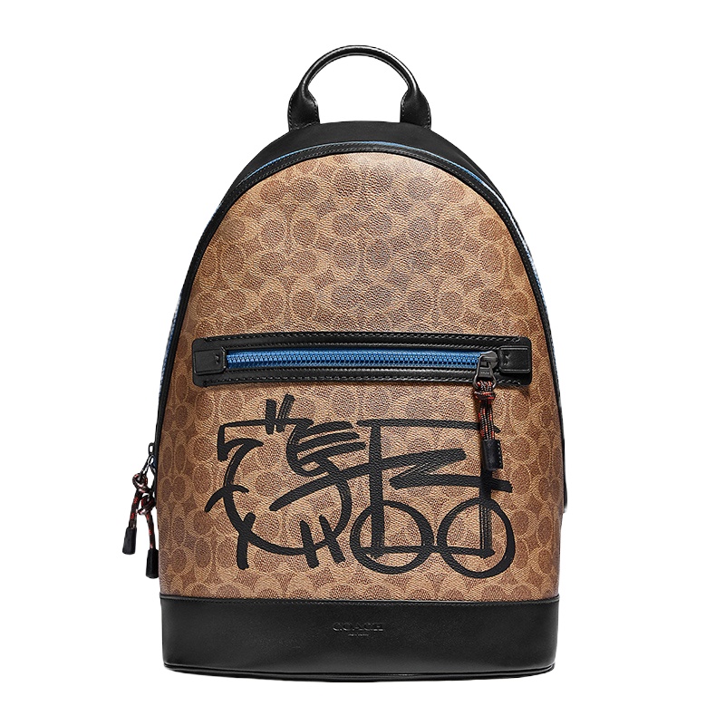 Coach 蔻驰(专柜) 女士棕色印花图案双肩背包 4586JIRI1 经典 大容量