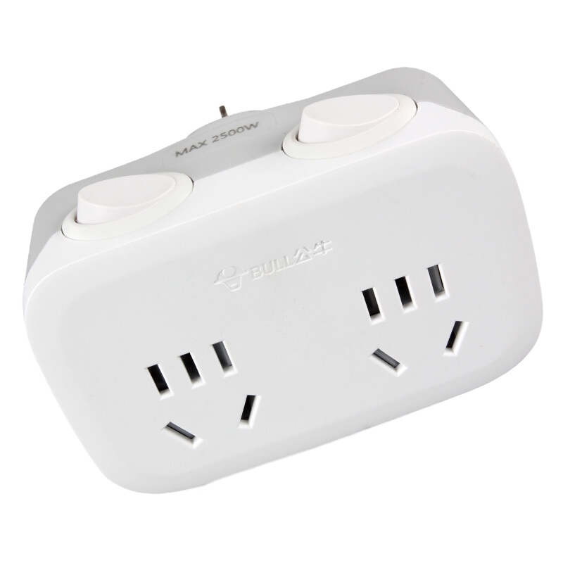 公牛(BULL) 一转二插头插座转换器一分二多功能插座扩展电源带独立开关