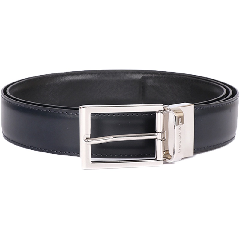 Ermenegildo Zegna 杰尼亚 男士皮革针扣式双面皮带腰带 BCORE3 902Z
