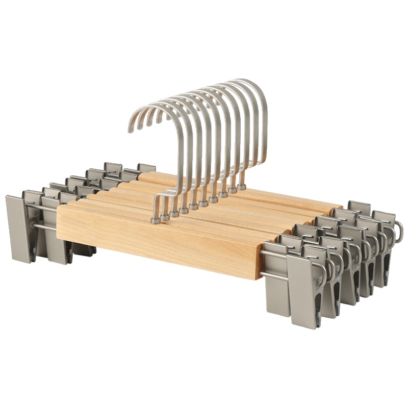 BONJEAN实木裤架柜内裤夹服装店裤撑子西裤裙子防滑夹子裤挂木质衣架批发