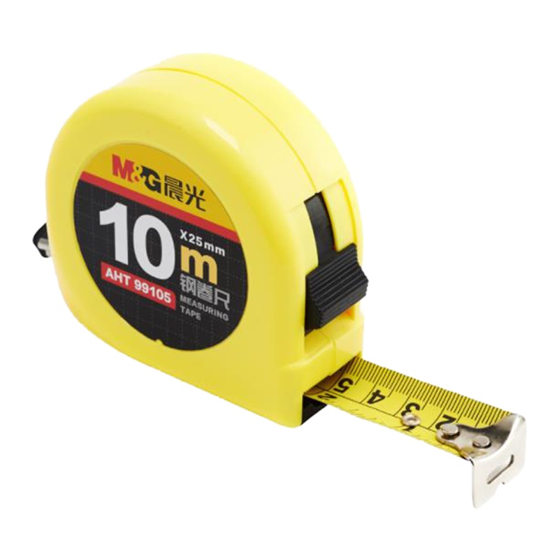 晨光文具10米木工卷尺 25mm*10M 标准钢卷尺AHT99105