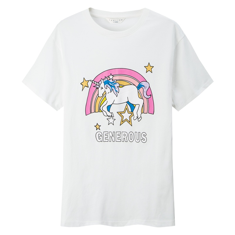 男短袖T恤卡通图案棉青少年半袖圆领潮流上衣