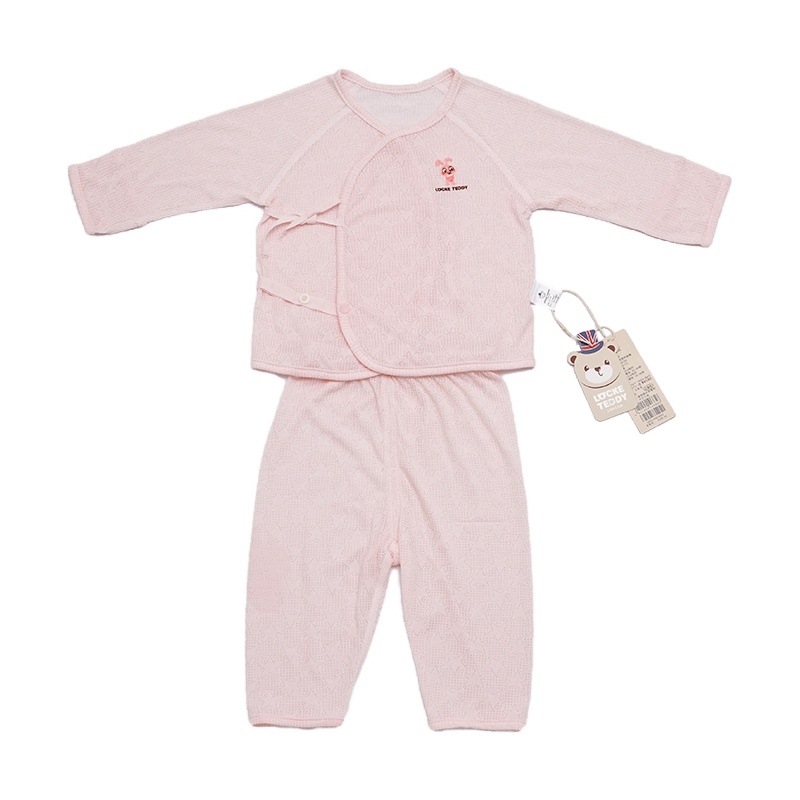 洛克泰迪新生儿和尚服2020夏季新款婴儿网提系带宝宝家居服套装