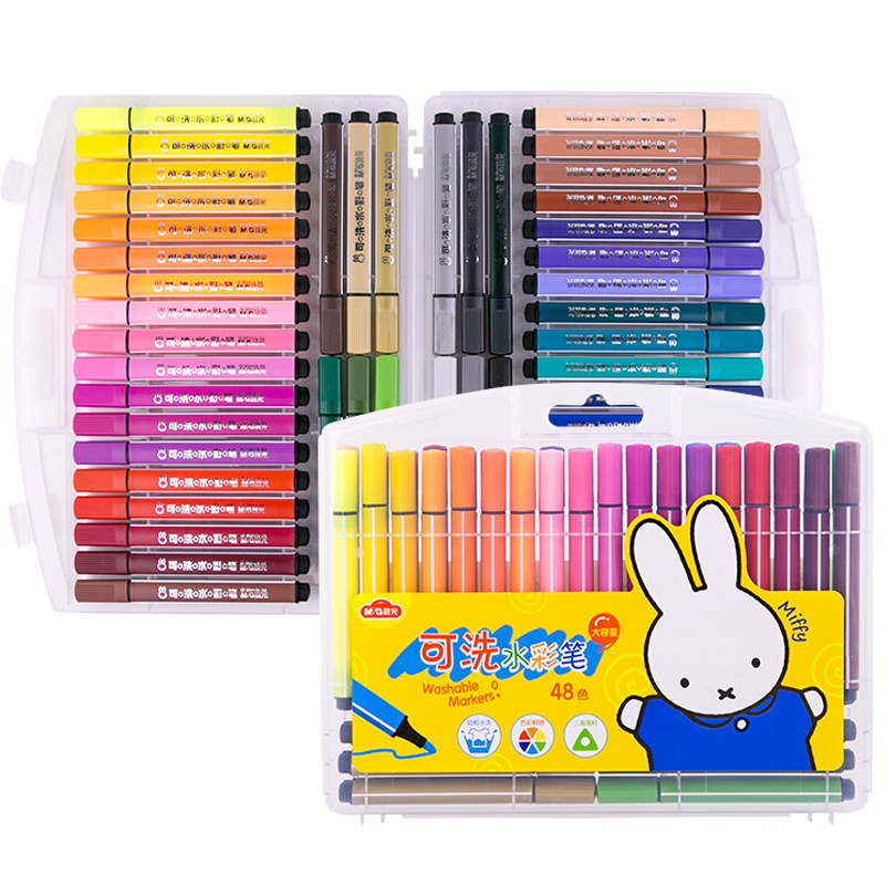 晨光(M&G)FCP92130水彩笔48色 冬己卡通三角绘画笔 蜡笔 彩笔 画画笔 涂鸦笔 图画笔